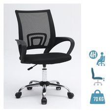 Fauteuil de bureau JUNIOR AMY - accoudoirs fixes - noir