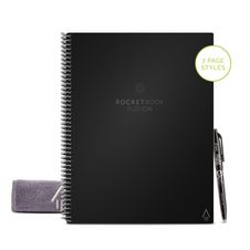 Rocketbook Fusion Letter - Carnet de notes connecté - 42 pages réutilisables - A4 - noir