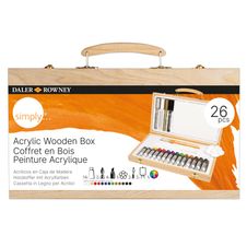 Daler-Rowney - Valisette en bois avec peintures acryliques