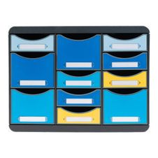 Exacompta Beeblue - Module de classement 11 tiroirs - couleurs assorties