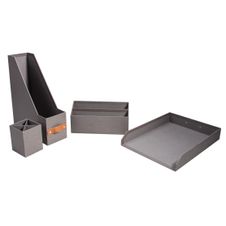 Carpentras Reborn - Parure de bureau - 4 pièces - gris