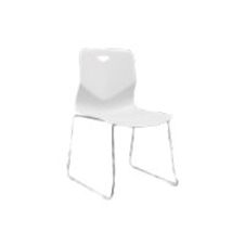 Chaise TECSEAT - Empilable - coque en polypropylène blanc - pieds chromés fenêtre