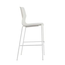 Tabouret haut TECSUP - 4 pieds blancs - coque blanche