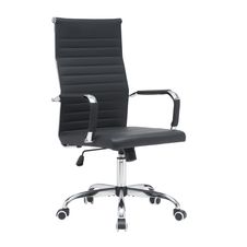 Fauteuil de bureau LUNESSE - accoudoirs fixes - noir