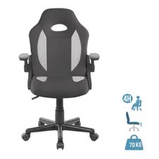 Fauteuil de bureau JUNIOR FLIP - avec accoudoirs - noir et gris
