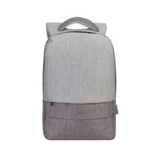 Sac à dos antivol Rivacase 7562 pour ordinateur portable 15,6" - Gris/Mocha avec port USB intégré - 15L