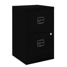 Classeur métallique monobloc - 2 tiroirs - H67 x L41 x P40 cm - noir