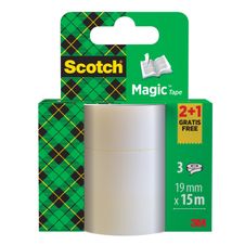 Scotch – Lot de 3 rubans adhésifs invisibles – 19 mm x 15 m – Transparent