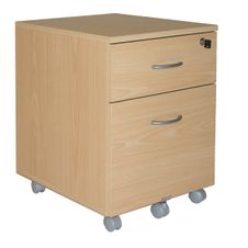 Caisson mobile WINCH 2 tiroirs dont 1 pour dossiers suspendus - Imitation Hêtre