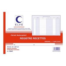 ELVE - Manifold Carnet de recettes/dépenses auto-entrepreneurs - 40 dupli - A4