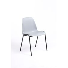 Chaise CHARLOTTE - pieds noirs sans accroche - gris clair