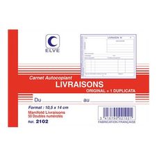 ELVE - Manifold Carnet de livraisons - 50 dupli - 10,5 x 14 cm