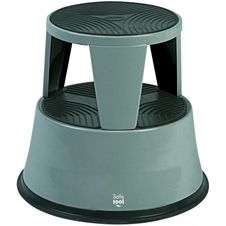 Tabouret - 2 marches - métal - gris foncé