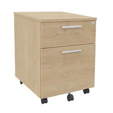 Caisson mobile EXPRIM/LOFTER/LEVEL - L43 x H56 x P60 cm - 2 tiroirs dont 1 DS - Imitation Chêne clair