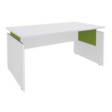 Bureau INEO JET UP Bureau Vallée - Réglable en hauteur - L140 x H74/78/82 x P80 cm - Pieds blanc - plateau blanc - Entretoise Anis