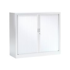 Armoire mi-haute monobloc à rideaux GENERIC - 100 x 120 x 43 cm - blanc