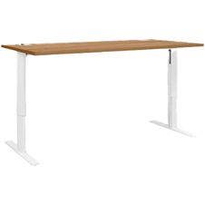 Bureau YES ! - 120 cm - Pieds ajustables blancs - Merisier