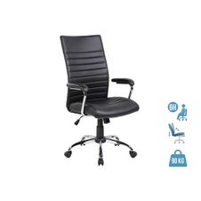 Fauteuil de bureau BRISTOL - accoudoirs fixes - noir
