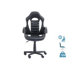 Fauteuil gamer ANZIO - accoudoirs fixes - noir et blanc