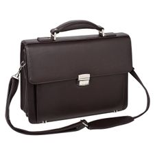 Oberthur Bradford - Cartable rigide 2 compartiments - marron - 29 x 38 x 13 cm