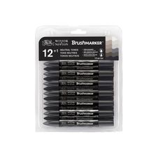 Promarker Brush - Pack de 12 stylos pinceaux et marqueurs - gris
