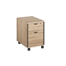 Caisson mobile MAMBO - Profondeur 60 cm - 2 tiroirs - Chêne Sonoma/noir