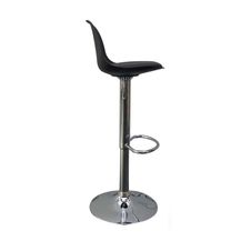 Lot de 2 tabourets haut BOBBA - pied alu - assise noire