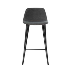 Lot de 2 tabourets MUST - pied noir - assise grise