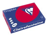 Clairefontaine Trophée - Papier couleur - A4 (210 x 297 mm) - 160 g/m² - Ramette de 250 feuilles - rouge groseille