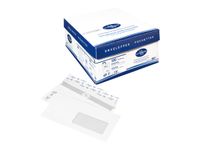 La Couronne - 500 Enveloppes DL 110 x 220 mm - 90 gr - fenêtre 45x100 mm - blanc - bande auto-adhésive