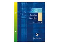 Clairefontaine - feuilles simples 17x22 cm - 100 pages - grands carreaux (Seyes) - perforées - jaune