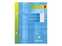 Clairefontaine - feuilles simples 17x22 cm - 200 pages - grands carreaux (Seyes) - perforées