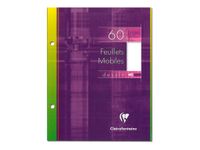 Clairefontaine - feuilles simples 17x22 cm - 60 pages - perforées - blanches unies