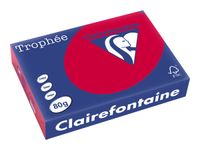 Clairefontaine Trophée - Papier couleur - A4 (210 x 297 mm) - 80 g/m² - Ramette de 500 feuilles - groseille