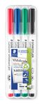 STAEDTLER LUMOCOLOR 301 - Pack de 4 marqueurs feutres effaçables - pointe ogive - couleurs assorties