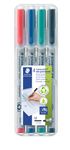 STAEDTLER LUMOCOLOR 315 - Pack de 4 marqueurs non permanents - pointe moyenne - couleurs assorties