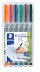 STAEDTLER LUMOCOLOR 315 - Pack de 6 marqueurs non permanents - pointe moyenne - couleurs assorties