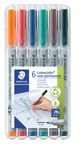 STAEDTLER LUMOCOLOR 316 - Pack de 6 marqueurs non permanents - pointe fine - couleurs assorties