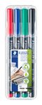 STAEDTLER LUMOCOLOR 317 - Pack de 4 marqueurs permanents - pointe moyenne - couleurs assorties