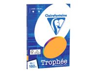 Clairefontaine Trophée - Papier couleur - A4 (210 x 297 mm) - 160 g/m² - Ramette de 50 feuilles - clémentine