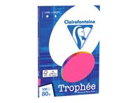 Clairefontaine Trophée - Papier couleur - A3 (297 x 420 mm) - 80 g/m² - 100 feuilles - rose fluo
