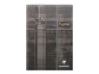 Clairefontaine - Bloc notes Pupitre - A4 - 160 pages - grands carreaux - à spirales - blanc