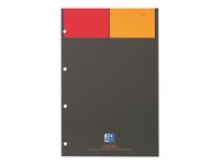 Oxford International - Bloc notes - A4 - 160 pages - petits carreaux - perforé