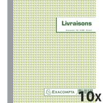 Exacompta - 10 Manifolds Carnets de livraisons - 50 dupli - 18 x 21 cm