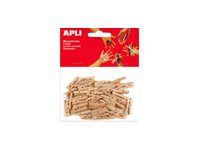 Apli Agipa - Clips - 25 x 3 mm - madera - natural - paquete de 45