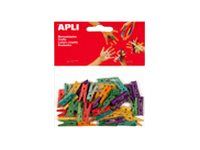 Apli - 45 mini pinces bois - coloris assortis