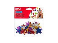 Apli - Sachet de gommettes en mousse - étoiles pailletées