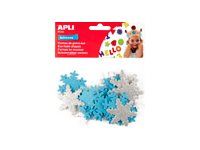 APLI kids - 22 Adhésif décoratif mousse - flocons - argenté(e), bleu clair