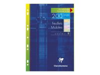 Clairefontaine - feuilles simples A4 - 200 pages - grands carreaux (Seyes) - coloris assortis