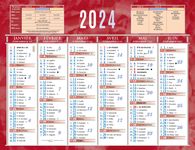 Bouchut 205 - Calendrier bancaire 6 mois par face - 13,5 x 17,5 cm - rouge